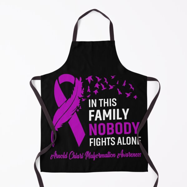 Item preview, In This Family Nobody Fights Alone Arnold Chiari Malformation Awareness Feather Ribbon designed and sold by frechettee.