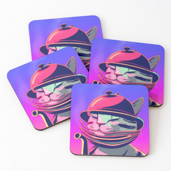 Item preview, Crinkle the Cat, wearing a helmet (Vaporwave) designed and sold by thecatandkettle.