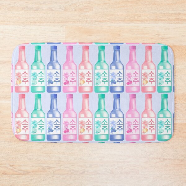 Item preview, Colorful fruit flavoured korean pink soju bottles hangul writing cute cherry peach blueberry lime blossoms kawaii   designed and sold by Lemonshaaark.