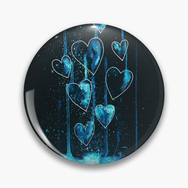 Item preview, Light Falling Blue Neon Hearts designed and sold by Dven-Clothes.