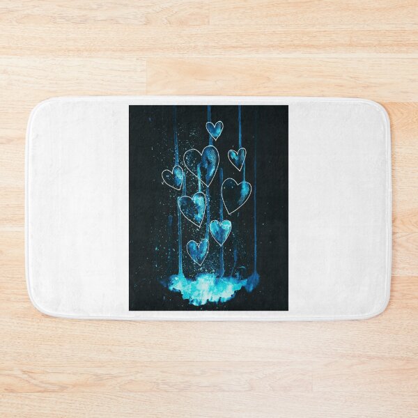 Item preview, Light Falling Blue Neon Hearts designed and sold by Dven-Clothes.