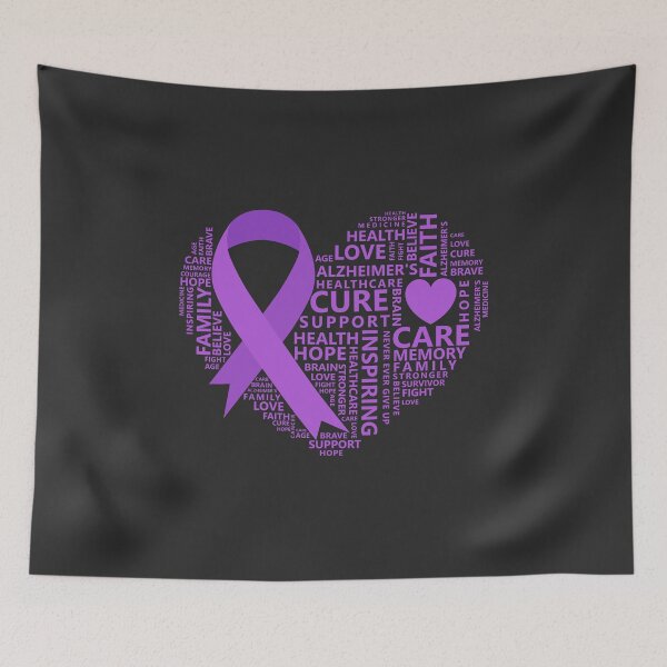 Item preview, Alzheimer Awareness Heart Purple Ribbon designed and sold by Colorful Designs.