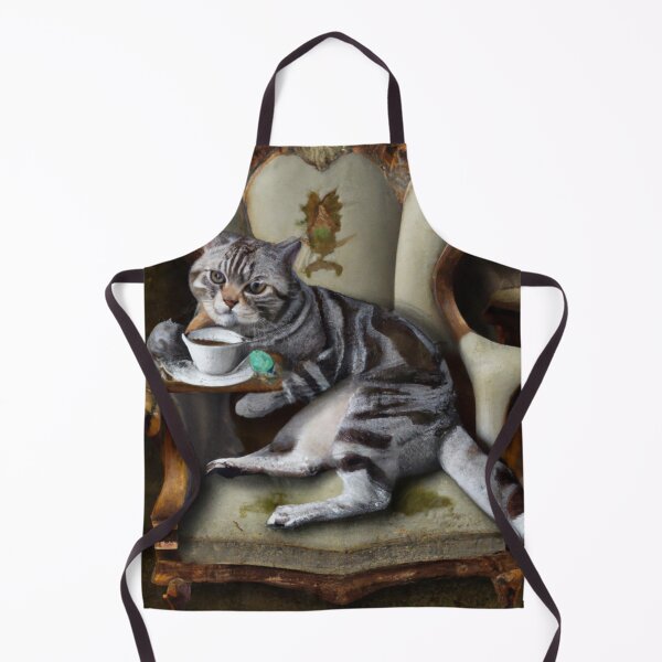 Artikelvorschau, Maurice, der Kater, Tee im bequemen Sessel (Renaissance) entworfen und verkauft von thecatandkettle.