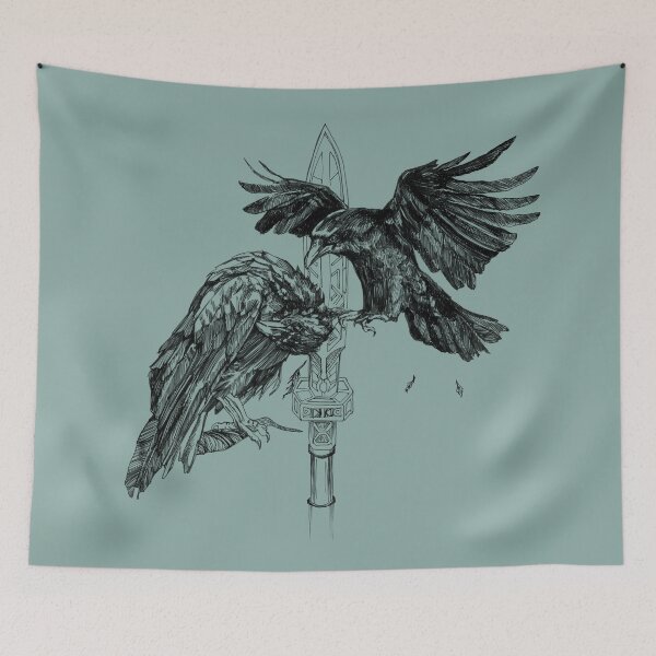 Item preview, Huginn And Muninn Raven Celts Inspired designed and sold by Miriam Steinau.