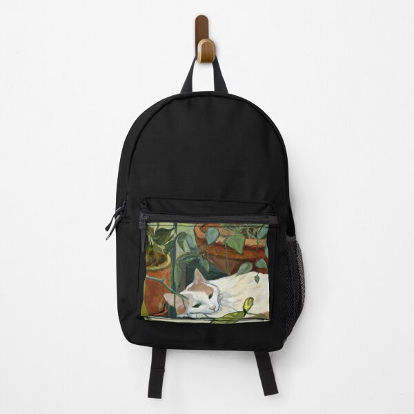 Artikelvorschau, Molly, die Katze, liegt zwischen den Pflanzen (Impressionismus) entworfen und verkauft von thecatandkettle.
