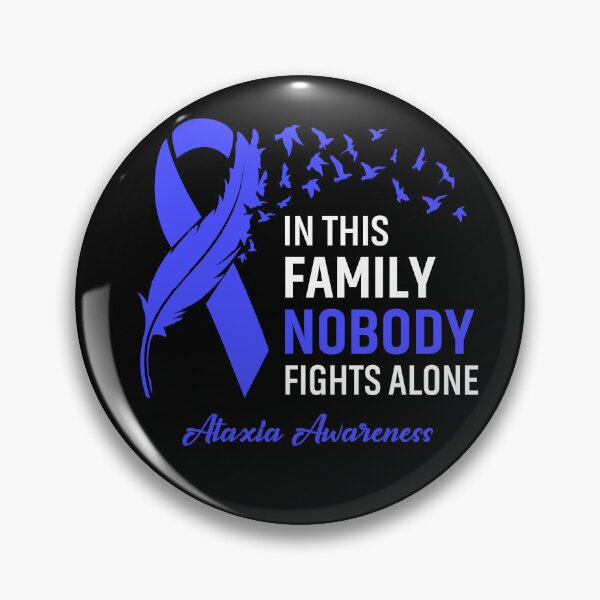Item preview, In This Family Nobody Fights Alone Ataxia Awareness Feather Ribbon designed and sold by frechettee.