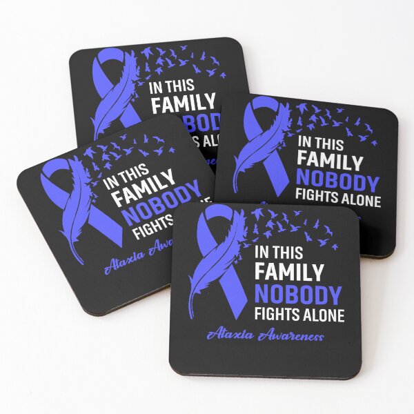 Item preview, In This Family Nobody Fights Alone Ataxia Awareness Feather Ribbon designed and sold by frechettee.
