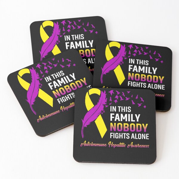 Item preview, In This Family Nobody Fights Alone Autoimmune Hepatitis Awareness Feather Ribbon designed and sold by frechettee.