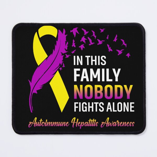 Item preview, In This Family Nobody Fights Alone Autoimmune Hepatitis Awareness Feather Ribbon designed and sold by frechettee.