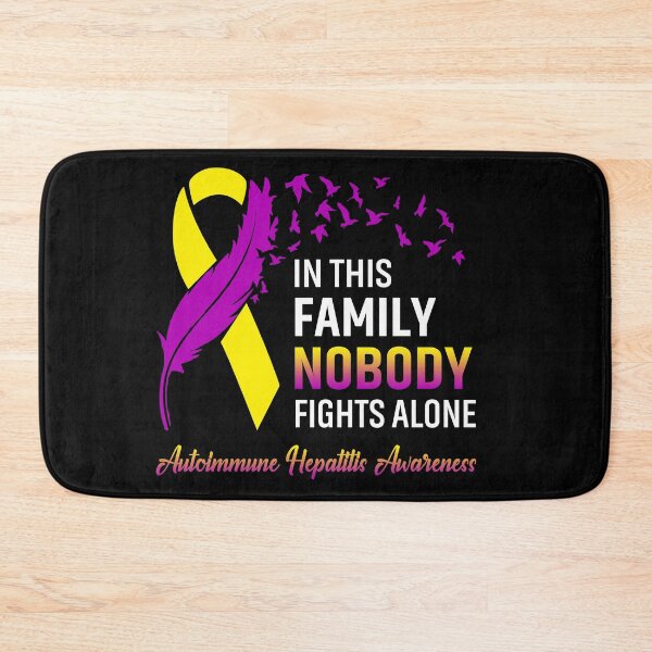 Item preview, In This Family Nobody Fights Alone Autoimmune Hepatitis Awareness Feather Ribbon designed and sold by frechettee.