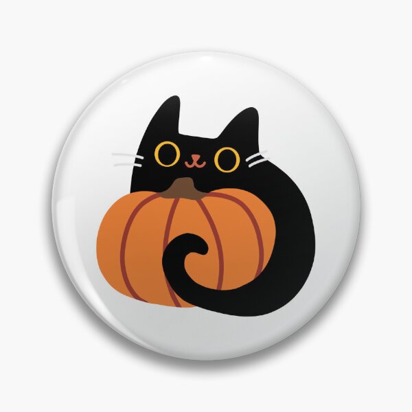 Item preview, Cute Black Cat Smiling and Cuddling a Pumpkin designed and sold by Namitaa.
