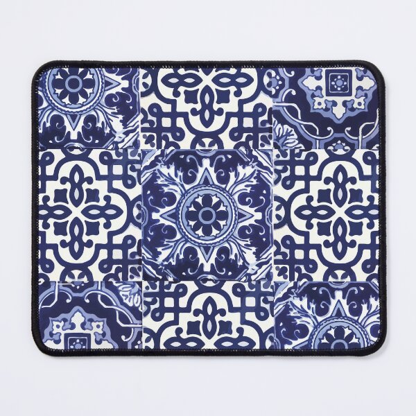 Item preview, Blue mandala mix print mexican talavera tiles modern interior azulejo design designed and sold by T-Mex.