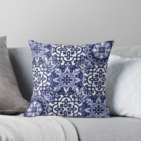 Item preview, Blue mandala mix print mexican talavera tiles modern interior azulejo design designed and sold by T-Mex.