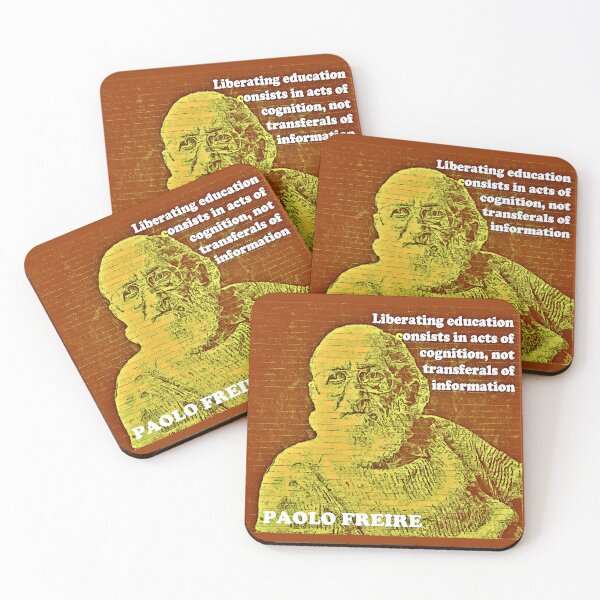 Item preview, Paolo Freire Pedagogy of the Oppressed Quote on Liberating Education Brown Yellow designed and sold by Tony Cisse.
