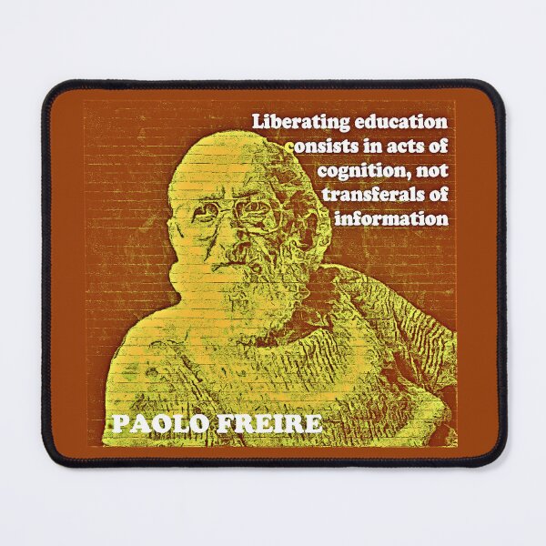 Item preview, Paolo Freire Pedagogy of the Oppressed Quote on Liberating Education Brown Yellow designed and sold by Tony Cisse.
