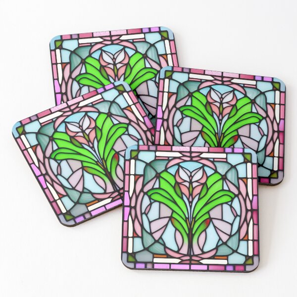 Item preview, Art Nouveau Stain Glass Window designed and sold by IlluminatedPage.
