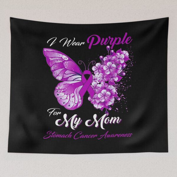 Item preview, I Wear Purple For My Mom Stomach Cancer Awareness Butterfly Ribbon Gifts designed and sold by Adropine.