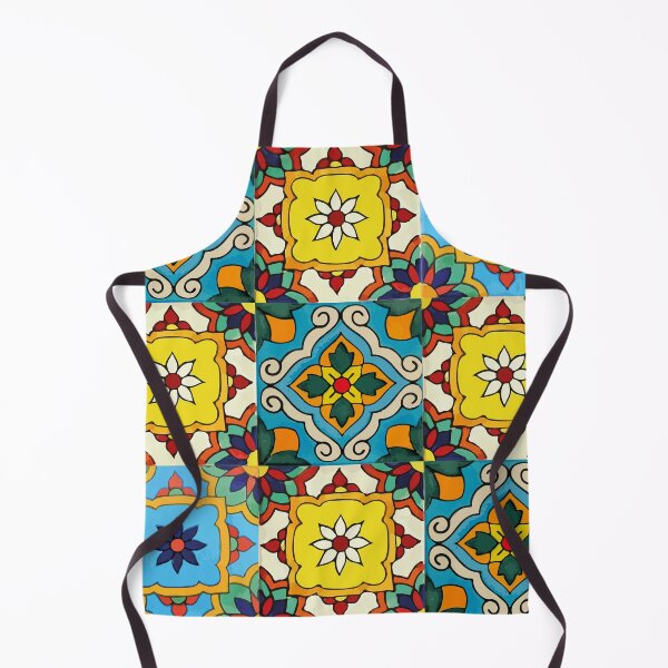 Item preview, Vibrant color flower mix print tiles mexican talavera modern interior design azulejo designed and sold by T-Mex.