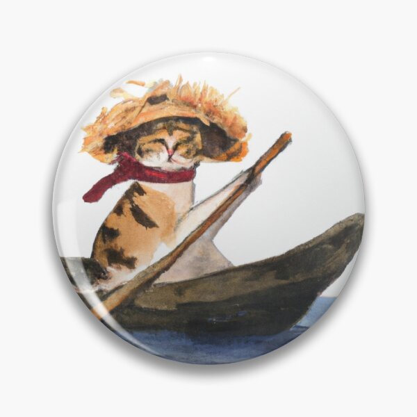 Item preview, Eliza the Cat, out on the water (Watercolor)  designed and sold by thecatandkettle.