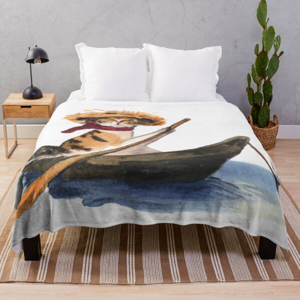 Item preview, Eliza the Cat, out on the water (Watercolor)  designed and sold by thecatandkettle.