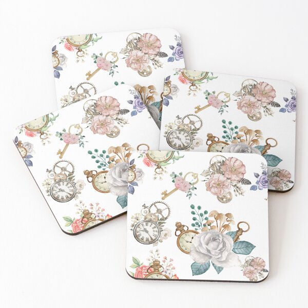 Item preview, vintage clock and flower pattern designed and sold by Pattern King.
