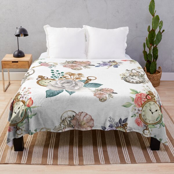 Item preview, vintage clock and flower pattern designed and sold by Pattern King.