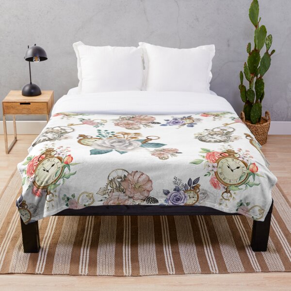 Item preview, vintage clock and flower pattern designed and sold by Pattern King.