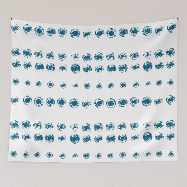 Item preview, Blue and white circle pattern. Original hand-drawn water drop ripples. Calm pastel blue trendy pattern in minimalistic style. designed and sold by ChrisiMM.
