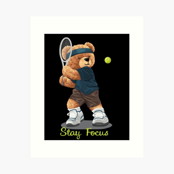 Item preview, Teddy bear playing tennis designed and sold by Bhonard 21.