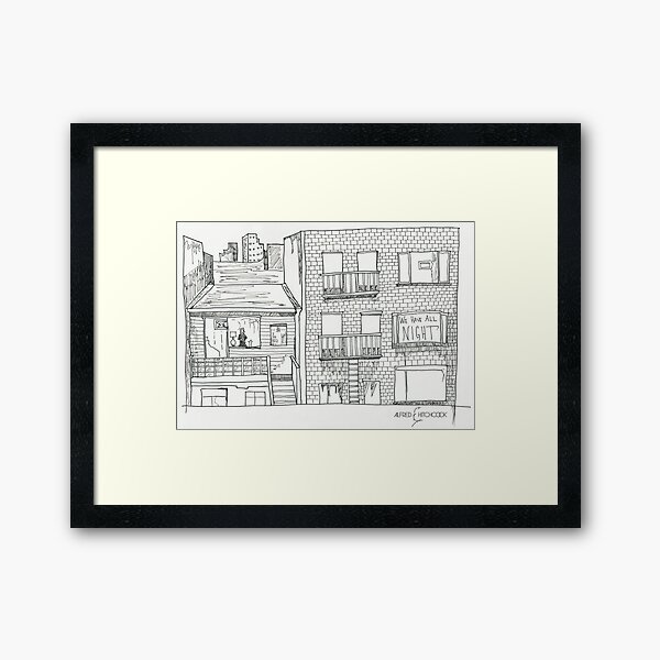 Item preview, Rear Window - Alfred Hitchcock Line Art designed and sold by dragonsinn.