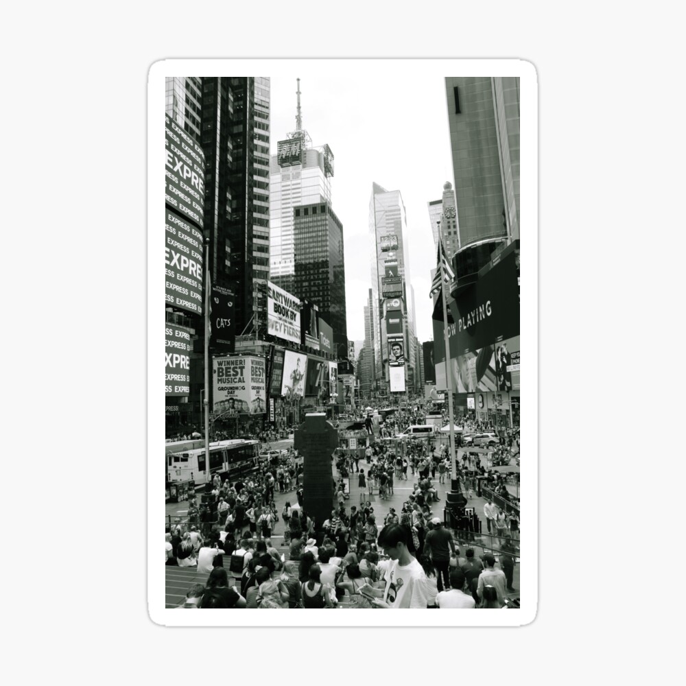 Times Square Black New York City Poster By Lovenaturenow Redbubble