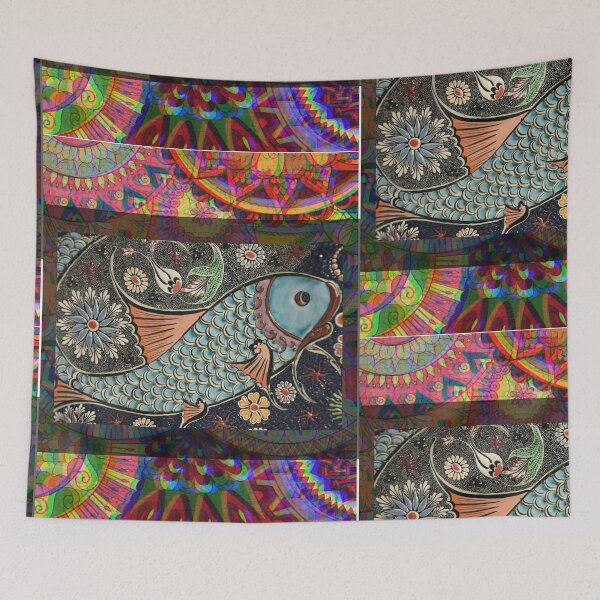 Item preview, Lovely Mosaic Goldfish Pattern Colorful Design designed and sold by EarthArtDesigns.