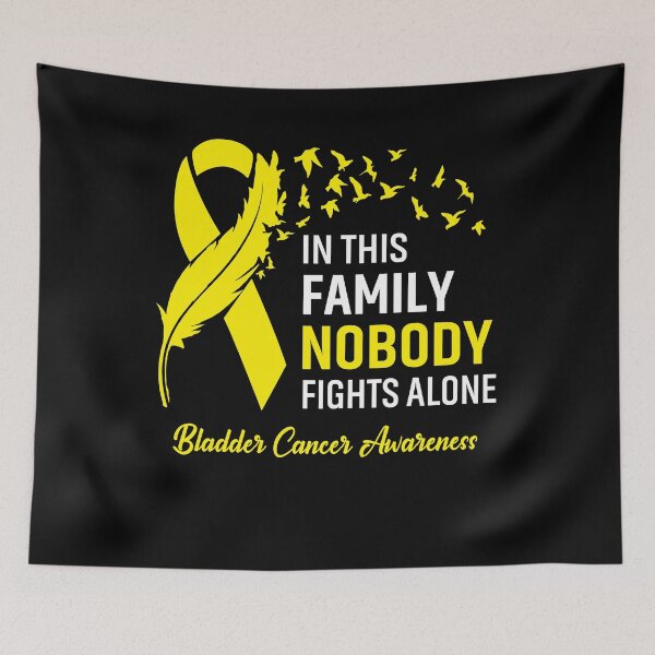 Item preview, In This Family Nobody Fights Alone Bladder Cancer Awareness Feather Ribbon designed and sold by frechettee.