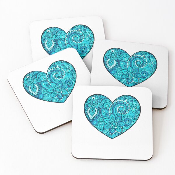 Item preview, Turquoise Neon Heart with Patterns designed and sold by Dven-Clothes.