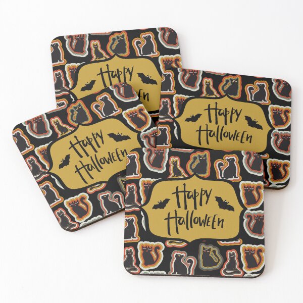 Item preview, Feliz Halloween Gatos y Murciélagos Patten Design designed and sold by ArtisticUploads.