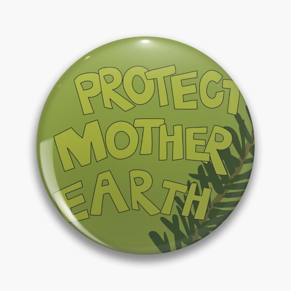 Item preview, Protect Mother Earth Illustrated Text Badge Climate Activists designed and sold by AngelDawnDesign.