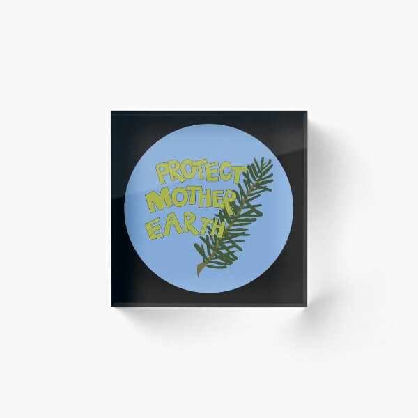 Item preview, Proteger a la Madre Tierra Insignia de texto ilustrado Activistas climáticos designed and sold by AngelDawnDesign.