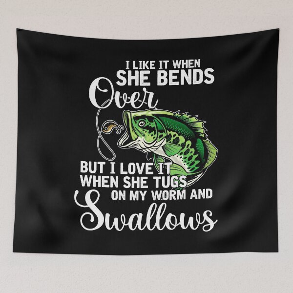 Item preview, I Like It When She Bends fisherman funny vintage fishing lover designed and sold by elizabethdawnn.