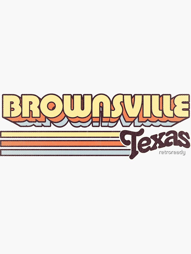 "Brownsville, TX City Stripes" Sticker by retroready Redbubble
