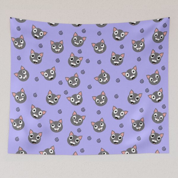 Item preview, cute cat face open mouth pattern designed and sold by ClawverCat.