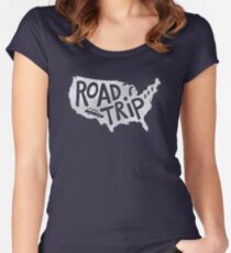 Road Trip USA - blue Women's Fitted Scoop T-Shirt