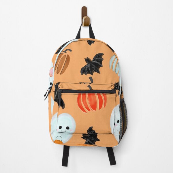 Item preview, Cute Orange Halloween Ghost Pattern designed and sold by semioddfinds.