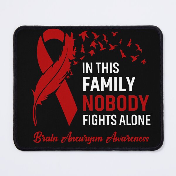 Item preview, In This Family Nobody Fights Alone Brain Aneurysm Awareness Feather Ribbon designed and sold by frechettee.