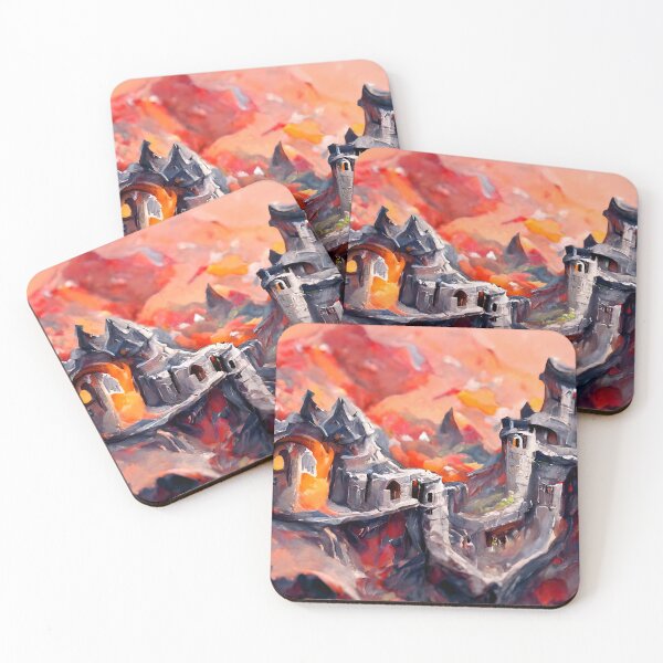 Item preview, Fortress of Dyestar Starcrag | Fantasy House Artwork | Medieval Castle Artwork | Fantasy Landscape Design designed and sold by AyfuDesigns.