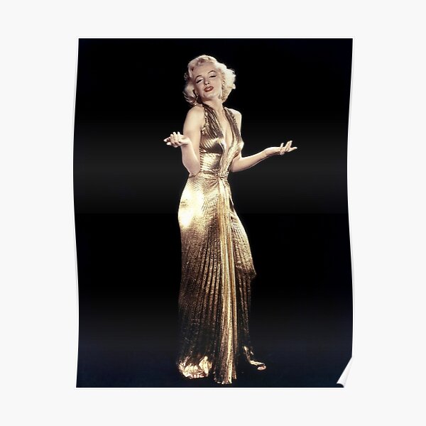 MARILYN MONROE : In a Gold Lamey Dress Print  Poster