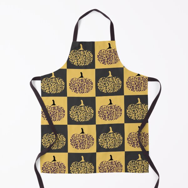 Item preview, Orange and Black Checkered Square Pattern with Leopard Print Pumpkins designed and sold by PearlMoonGrapes.