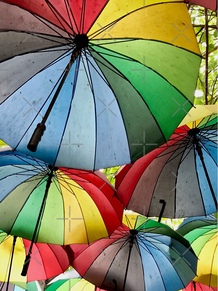 Thumbnail 3 of 3, Sticker, Colourful Umbrellas designed and sold by Dan Zetterström.