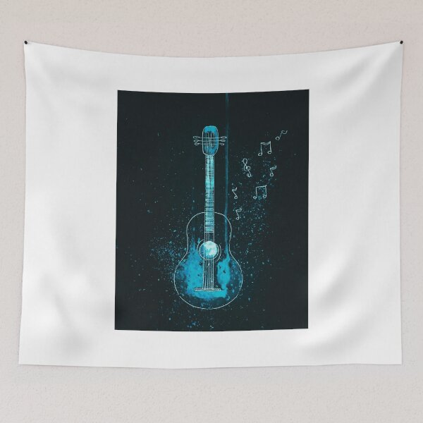 Item preview, Turquoise Neon Guitar, Music Style design designed and sold by Dven-Clothes.