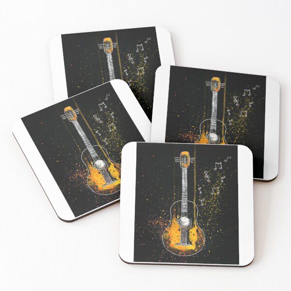 Item preview, Yellow Neon Guitar, Music Style design designed and sold by Dven-Clothes.