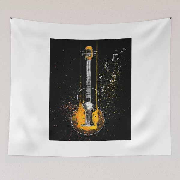 Item preview, Yellow Neon Guitar, Music Style design designed and sold by Dven-Clothes.